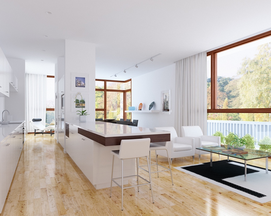 Living Room Kitchen Interior Scene for 3ds Max Corona Render 3D model   CGTrader